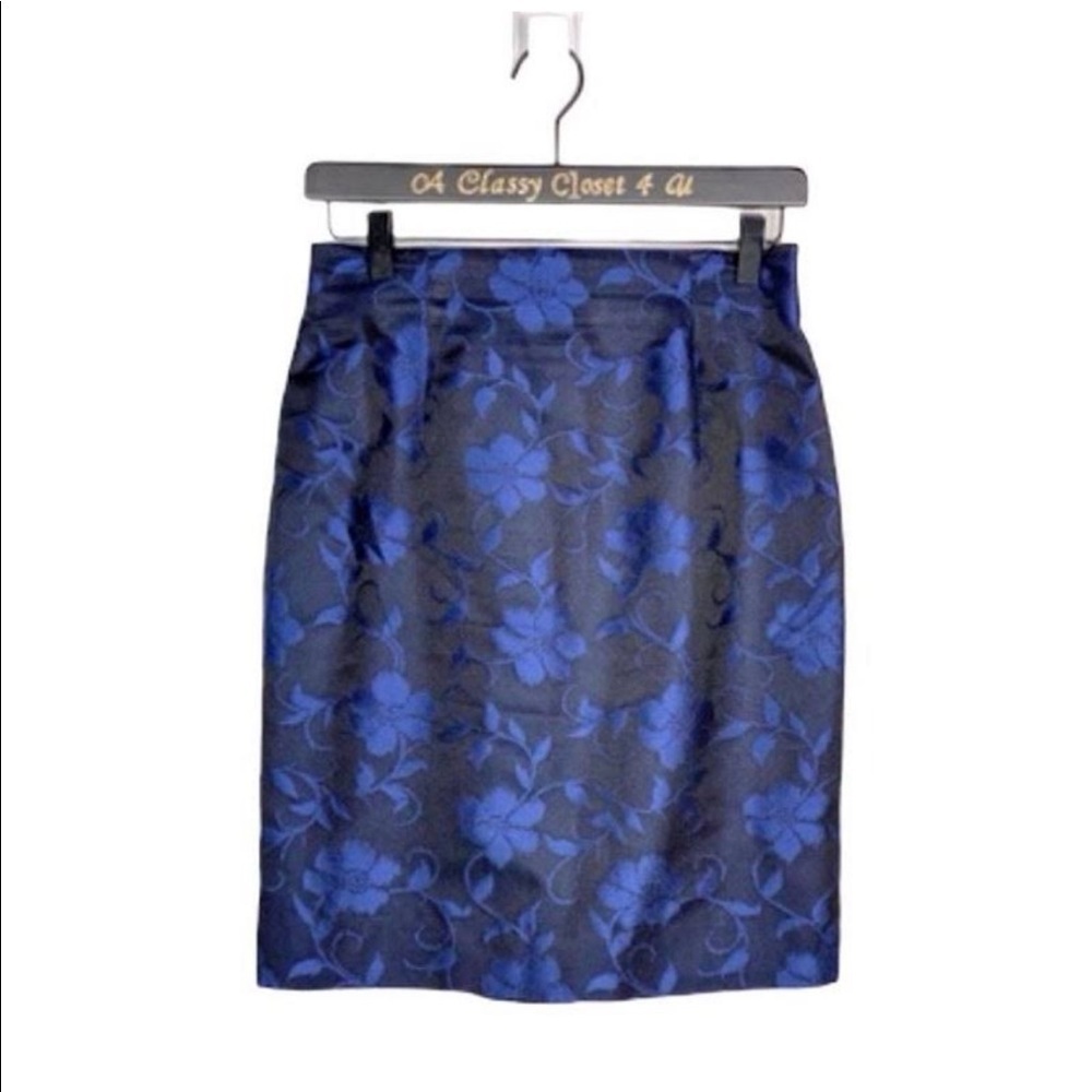 DANA BUCHMAN SILK BROCADE SKIRT - Picture 1 of 7